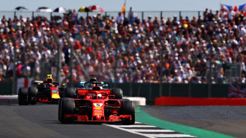 Sebastian Vettel at Silverstone Circuit, which hasn’t been a certainty for future F1 calendars, in the British Grand Prix last year. 