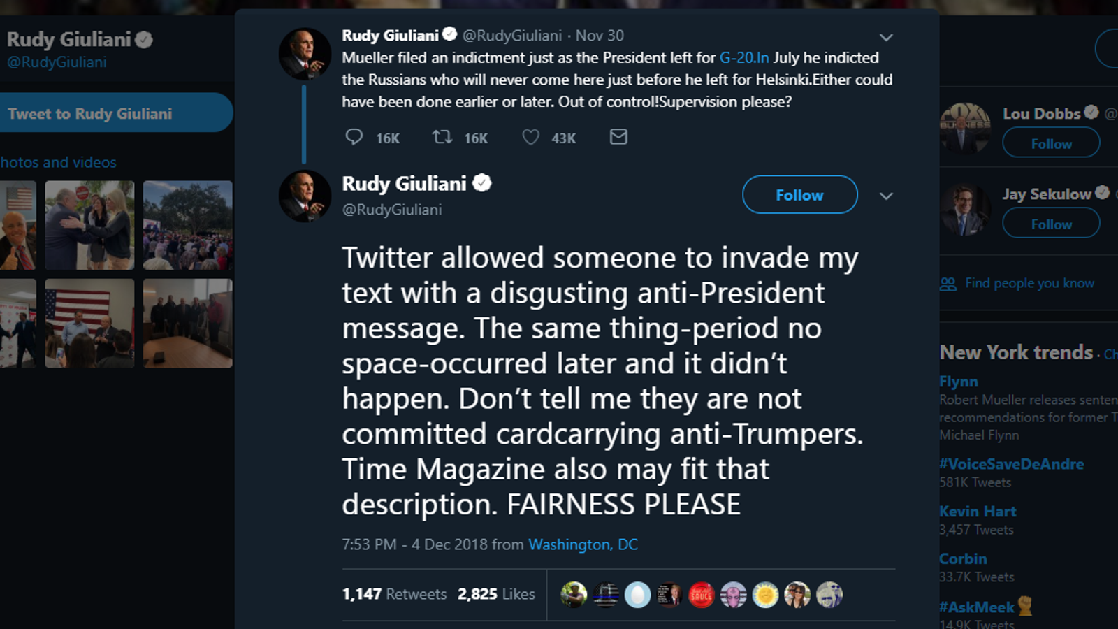 Noted Tech Genius Rudy Giuliani Refuses to Learn Important Lesson About the Space Bar