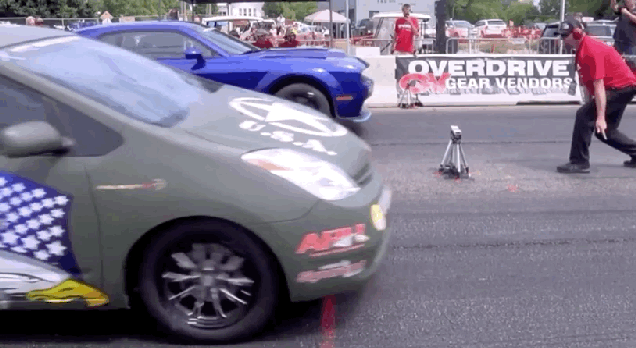 Watch A Hellcat Stuffed Toyota Prius Smoke Dodge Challenger Srt The 840 Horse Dodge Challenger Srt Demon Is Terrifying No Matter Cirstances It Was Made To Be A Drag Strip Nightmare And As Far Cars