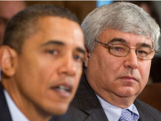 Obama with Pete Rouse (AFP/Getty Images)