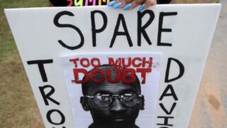 A protester's sign before Troy Davis execution (Getty Images)
