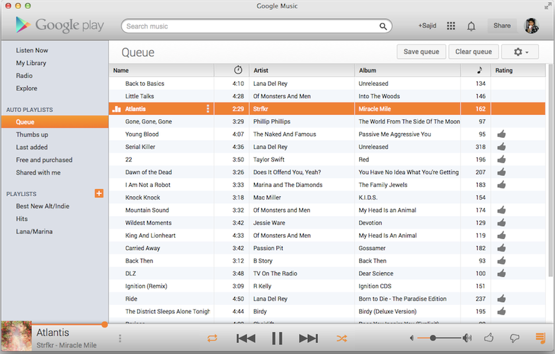google play music player for mac os x