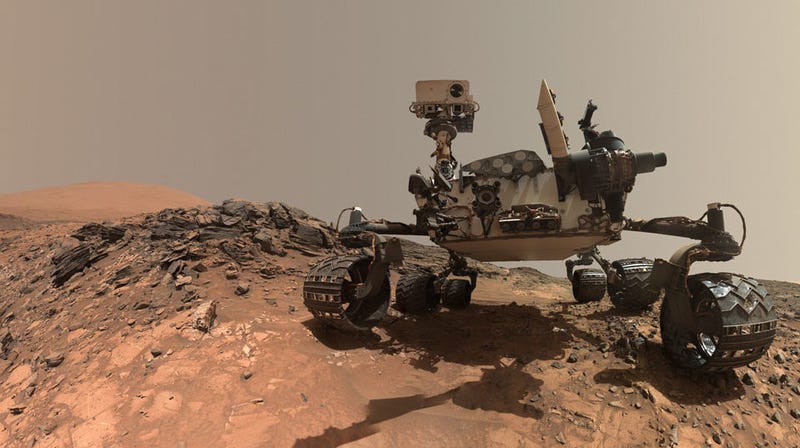 The Curiosity rover of NASA on Mars.