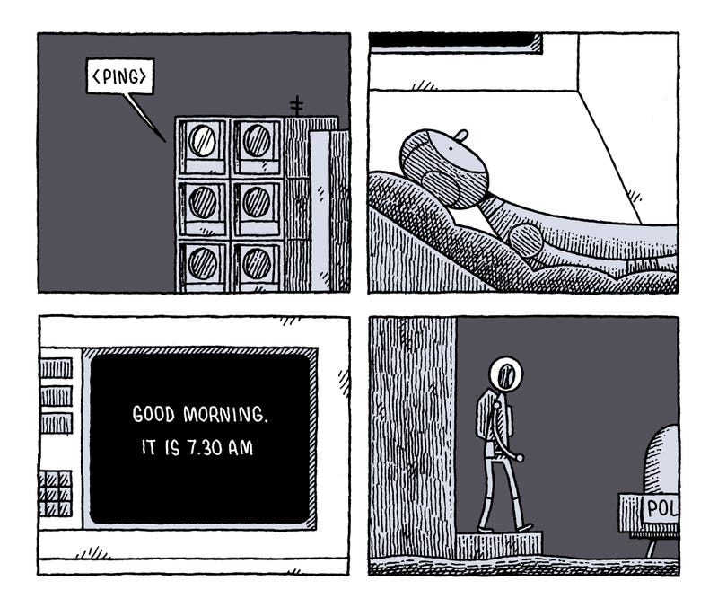 Illustration for article titled Drawn + Quarterly To Publish Tom Gauld's Mooncop