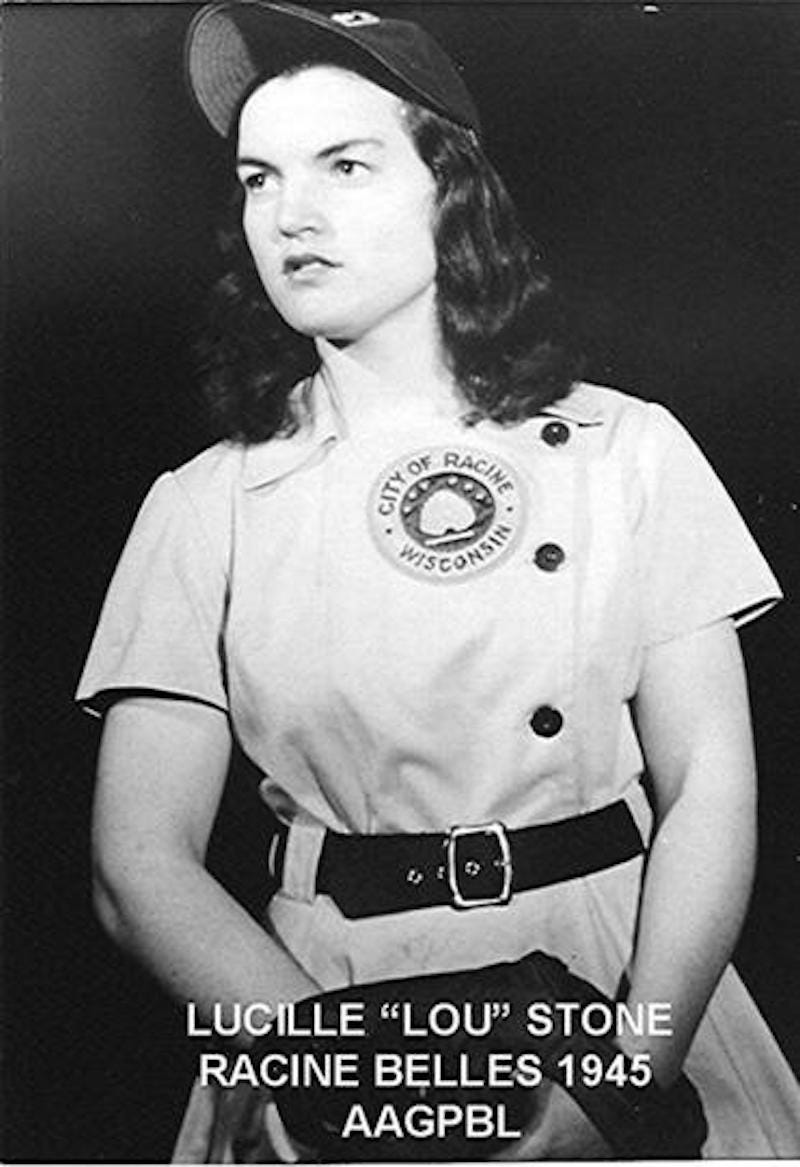 Illustration for article titled Lucille 'Lou' Stone Richards of the Racine Belles Dead at 90