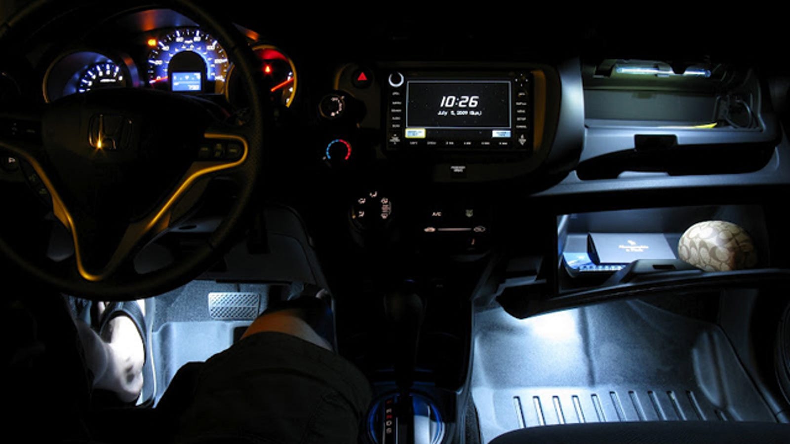 add automatic lights   glove box footwells   car
