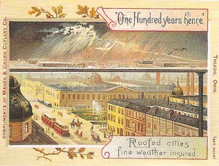 Illustration for article titled American Version of Postcards Showing the Year 2000 (circa 1900)