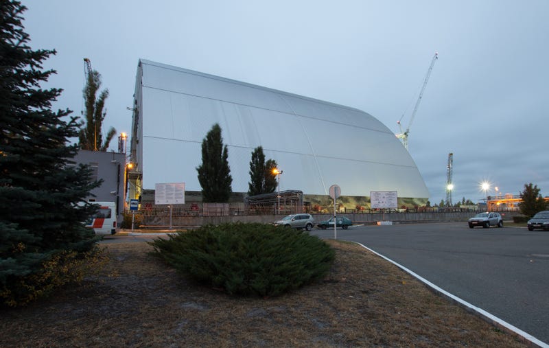 Image result for Chernobyl's Gigantic Radiation Shield Is Now Being Moved Into Place