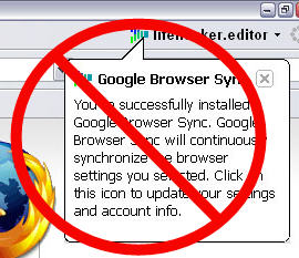 google web browser constantly syncing