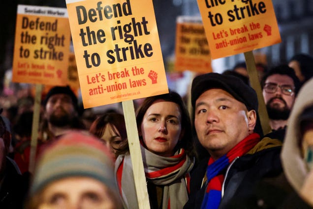 Hundreds of thousands of UK workers will strike in response to new labor law