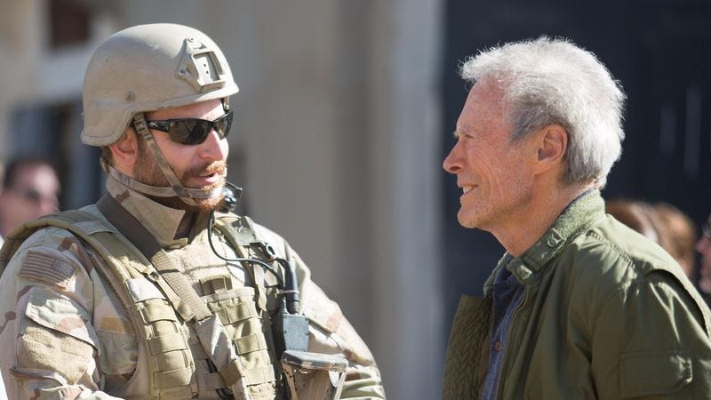 Eastwood on the set of American Sniper