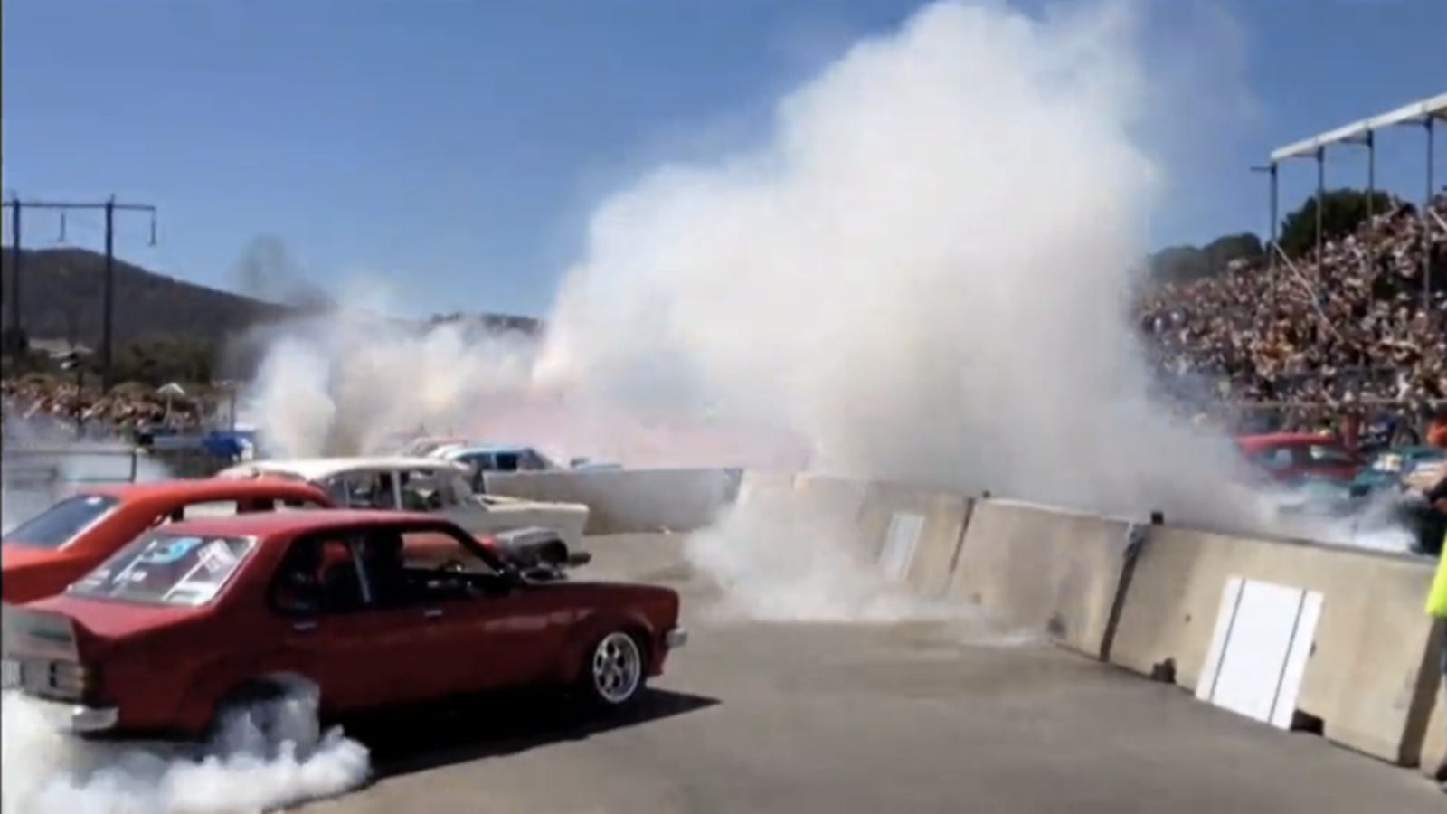 rc cars doing burnouts