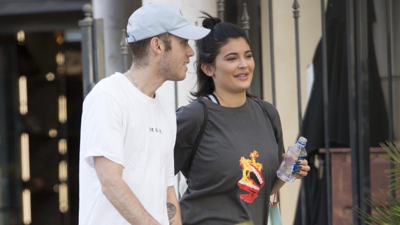 Kylie walking with her friend Harry Hudson last week. Image via Backgrid.