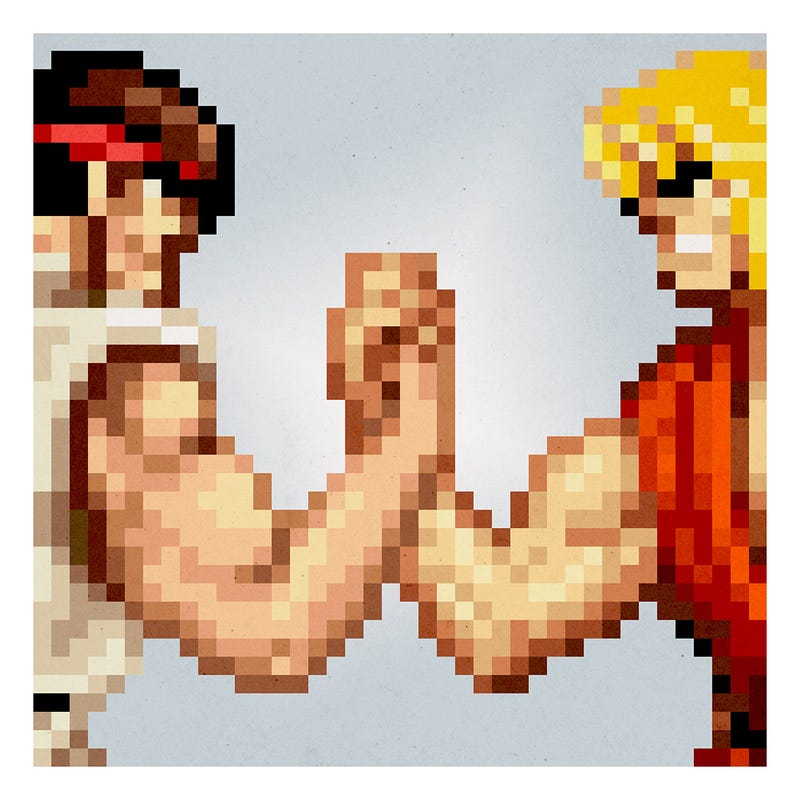 Street Fighter meets Predator in this piece by Aled Lewis. All Images: iam8bit