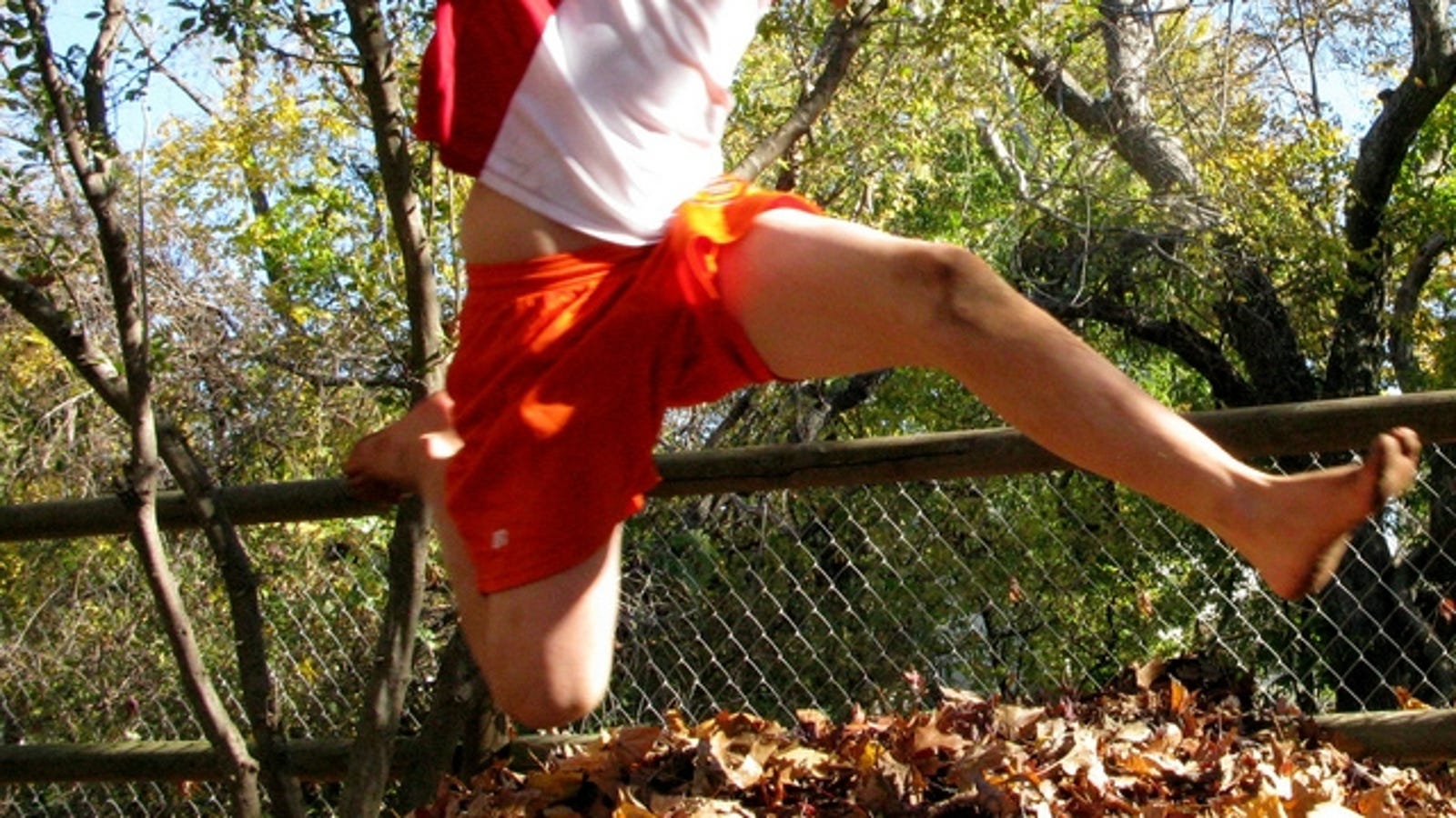 barefoot running on road