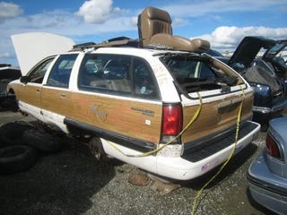 Illustration for article titled Shake Your Fist At The Heartless Car Gods: Clunkerized Roadmaster Wagon!