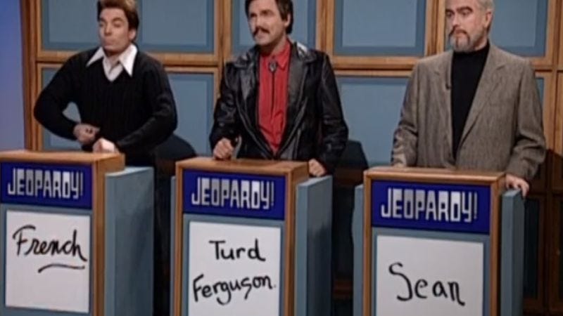 A Jeopardy! contestant made Alex Trebek say the words “Turd Ferguson”