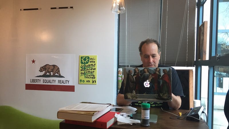 Michael Eisen in his office at U.C. Berkeley. Photo: Kristen V. Brown/Gizmodo.