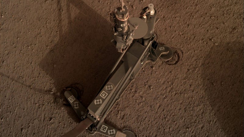 The Heat Flow and Physical Properties Package. Evidence of movement around the instrumentâs feet suggested things werenât going as planned.