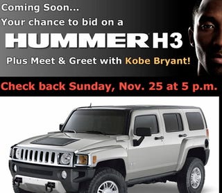 Illustration for article titled Kobe Announces His Hummer Auction to Middle Schoolers
