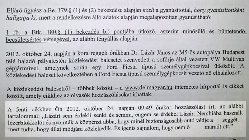 Illustration for article titled Exkluzív: Lázár János feljelentette a kommentelőt egy teljesen átlagos hozzászólás miatt