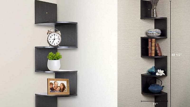 Take Advantage Of Your Corner Wall Space With This 5 Tier Mount Greenco 5 Tier Wall Mount Corner Shelves 15