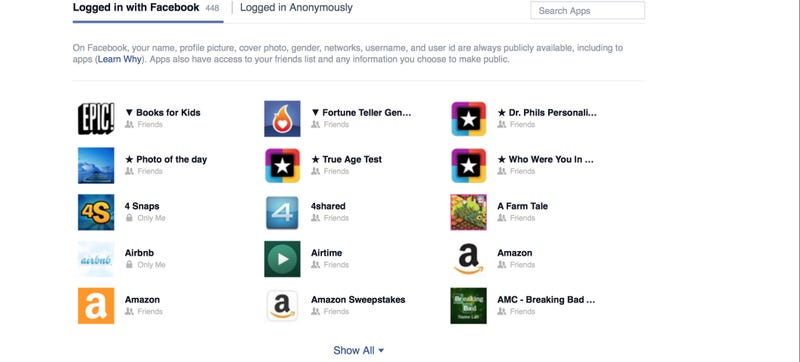 Illustration for article titled Facebook's Revamped App Settings Page Makes It Easy To Unhook Apps