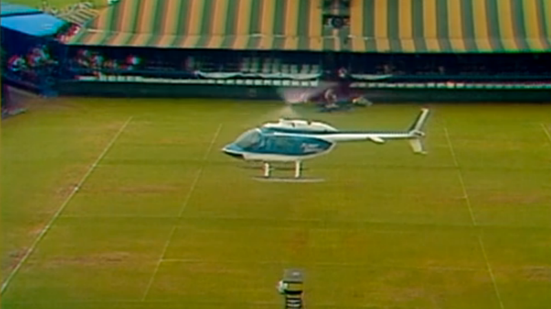 Illustration for article titled Here Is The Proper Way To Dry A U.S. Open Court: With A Helicopter