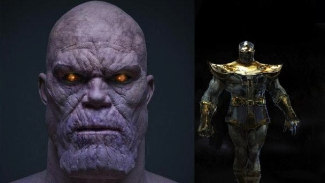 Thanos concept art from The Avengers shows the mad titan close up