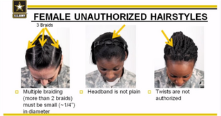 An excerpt from AR 670-1YouTube screenshot