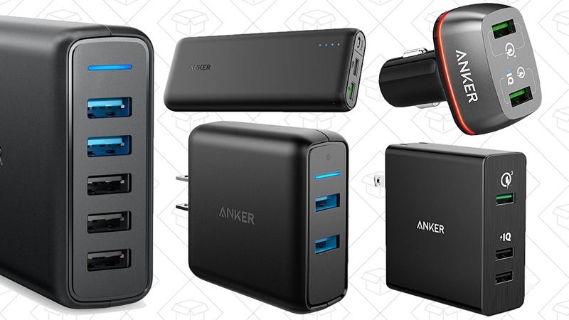 Anker PowerCore 20000 with Quick Charge 3.0, $42 with code ANKERSP5 | Anker 39.5W Dual USB Wall Charger with Quick Charge 3.0, $27 with code ANKERSP1 | Anker 63W 5-Port USB Wall Charger with Dual Quick Charge 3.0 Ports, $34 with code ANKERSP2 | Anker Quick Charge 3.0 Anker 42W 2-Port USB Car Charger, $25 with code ANKERSP3 | Quick Charge 3.0, Anker 3-Port 42W USB Wall Charger, $25 with code ANKERSP4