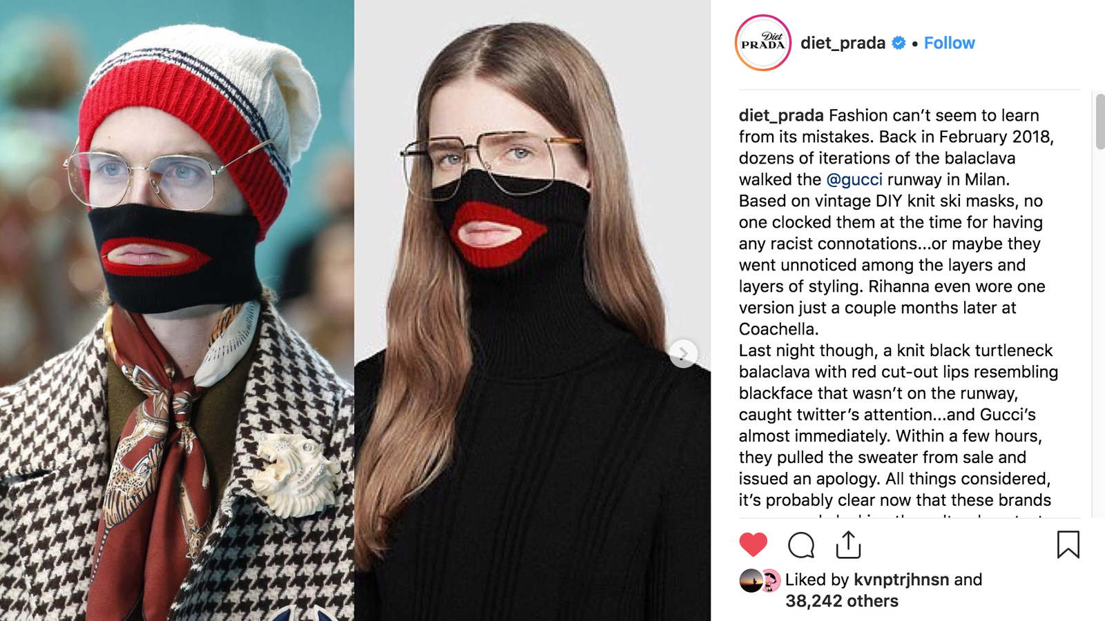 face onion mask for Gucci Scandal Amid Blackface 'Security Protocol' Issues