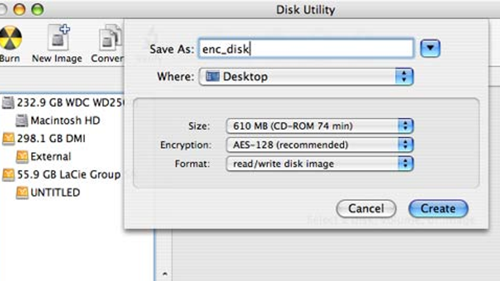 disk image creator mac
