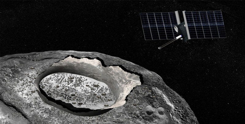 Top image: Artist’s concept of Psyche, NASA/JPL