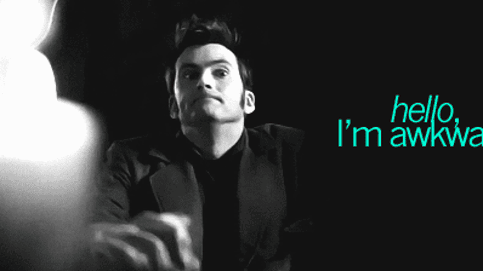 Awkward hello gif
