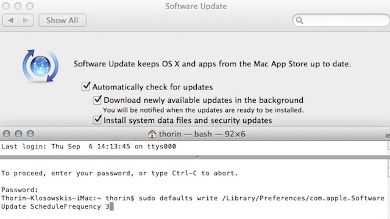 mac os x utilities terminal change time