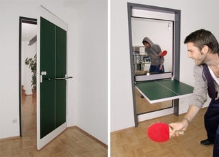 Illustration for article titled Imperfect Ping Pong Door Allows for Therapeutic Post-Game Slams