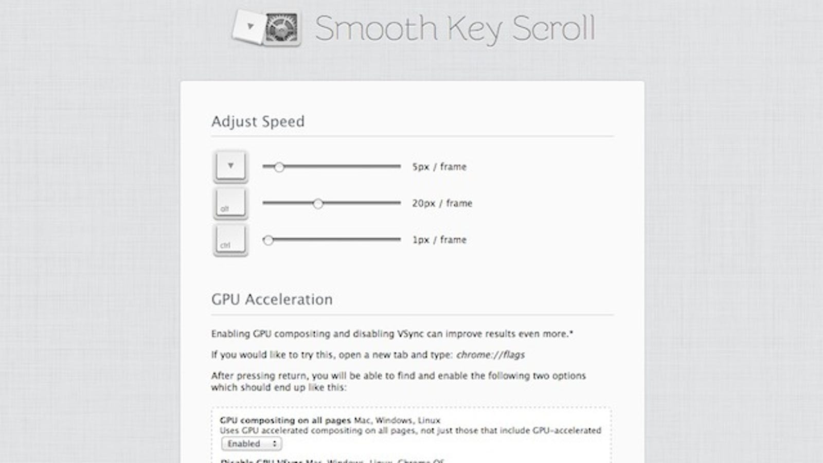 Smooth Key Scroll for Chrome Makes Keyboard Scrolling Better