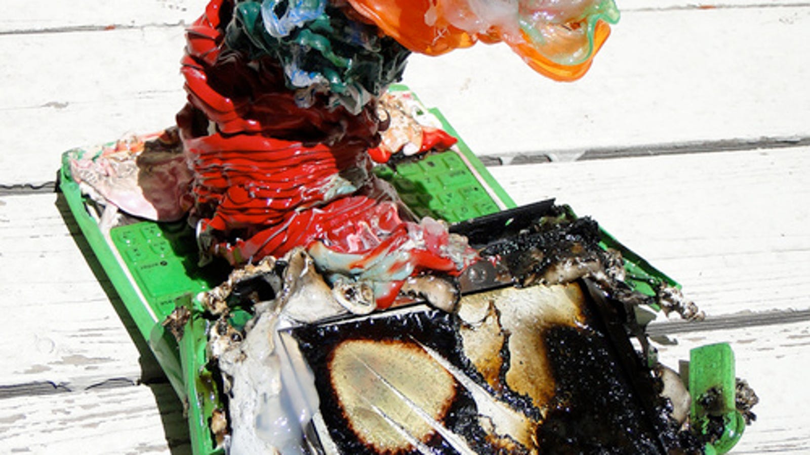 Microwaved OLPC Gets Molded Into a Scary Sushi Slug