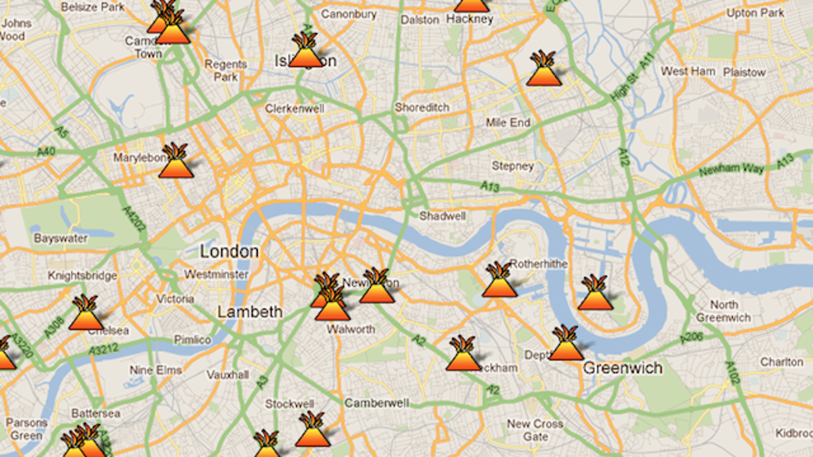 A Map of Every London Riot Zone