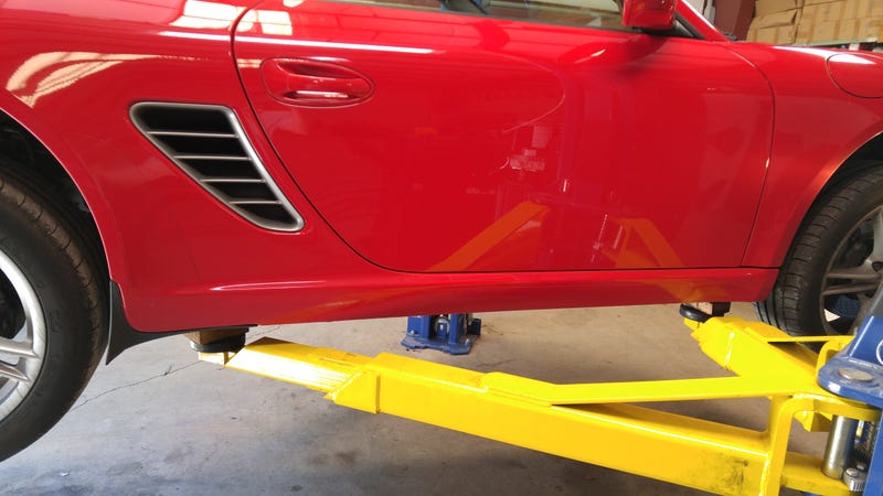 On lift at indy shop