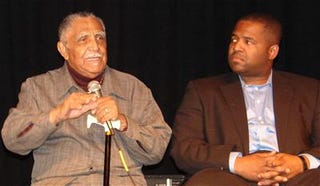 Rev. Joseph Lowery and Atlanta city councilman Caesar Mitchell at the Underground in Atlanta.