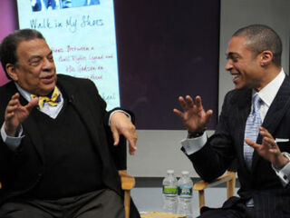 T.J. Holmes interviewing Andrew Young (Getty Images)