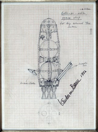 Illustration for article titled 1950s Rocket Sketches Envision Manned Spaceflight