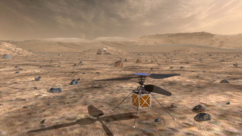 Illustration for article titled A Look at How Mini Helicopters Could Help NASA's Future Rovers