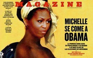 Illustration for article titled Michelle Obama Slave Image: Racist Art?