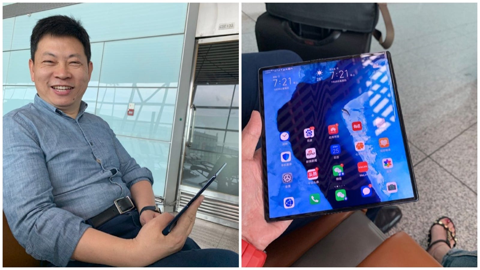 يتم اصطياد الرئيس التنفيذي لشركة Huawei باستخدام نسخة محسنة من Mate X في المطار 150
