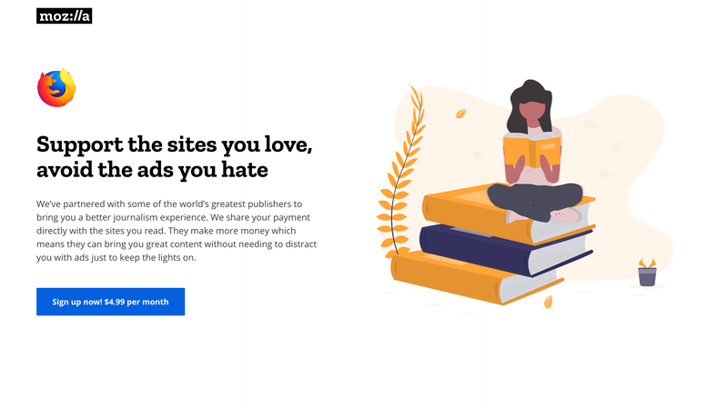 Illustration for article titled Mozilla to Launch Premium Firefox Browser With Ad-Free News for $5 a Month
