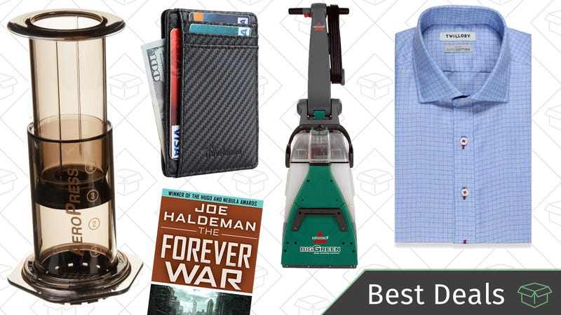 Illustration for article titled Friday's Best Deals: Coffee Gadgets, Twillory Shirts, Front Pocket Wallets, and More