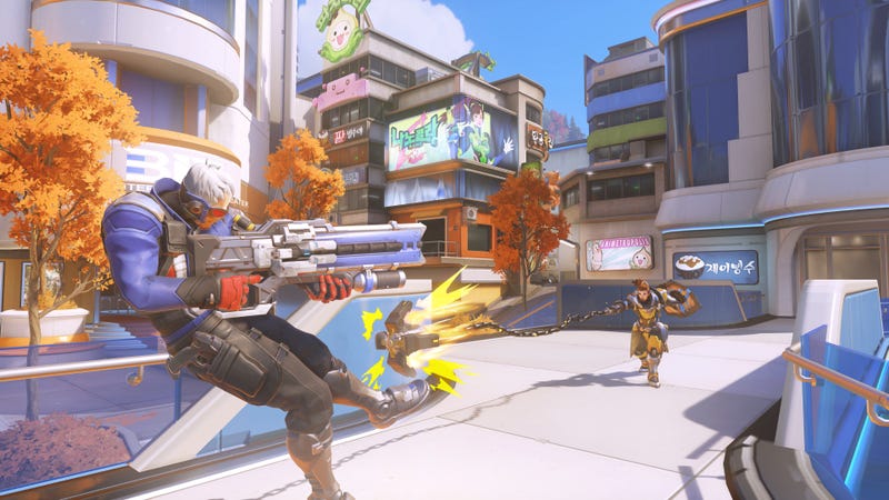 Illustration for article titled Overwatch's New Busan Map Is A Chaotic Blast